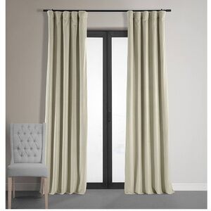 Velvet beige Curtains- set of 2 108”
